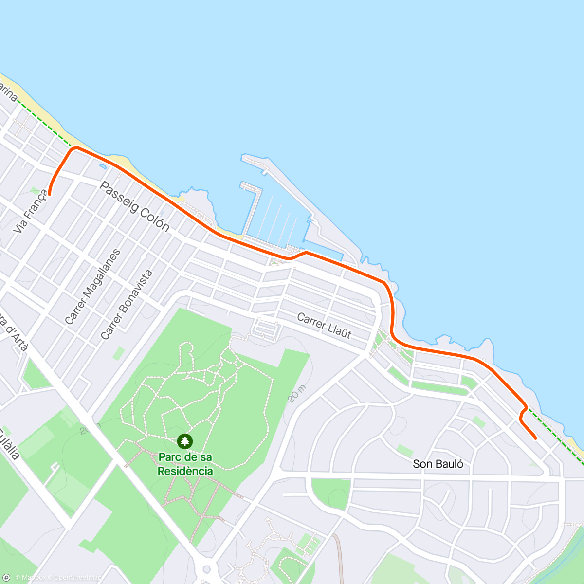 Map of the activity, Mallorca 2024 - Fahrrad zurückbringen