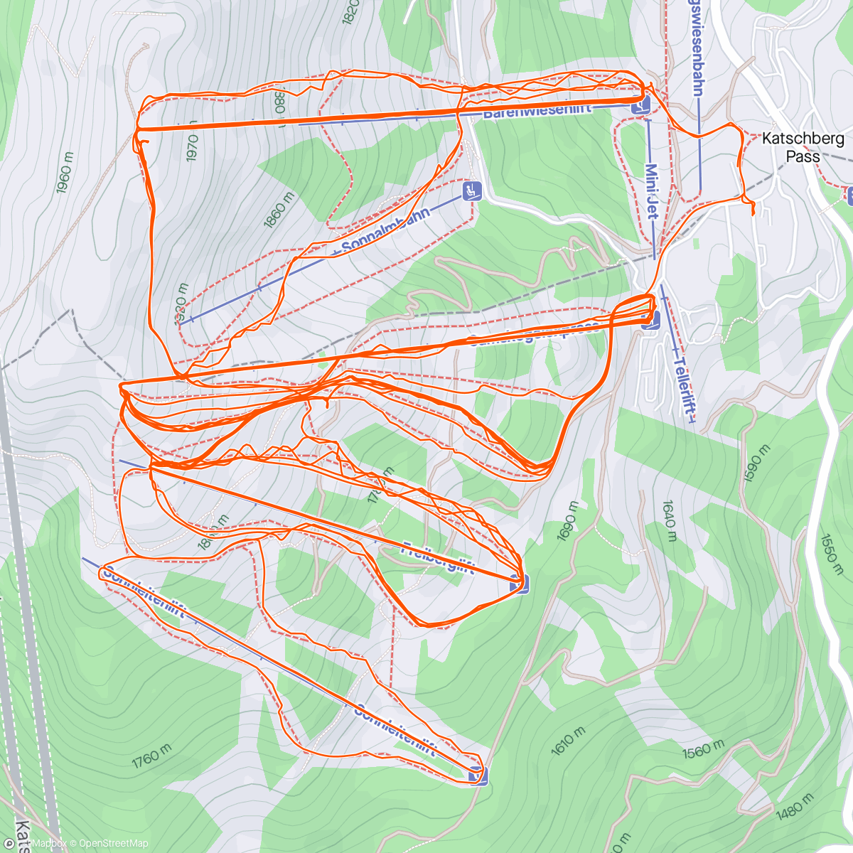 Map of the activity, Katschberg s Bárou