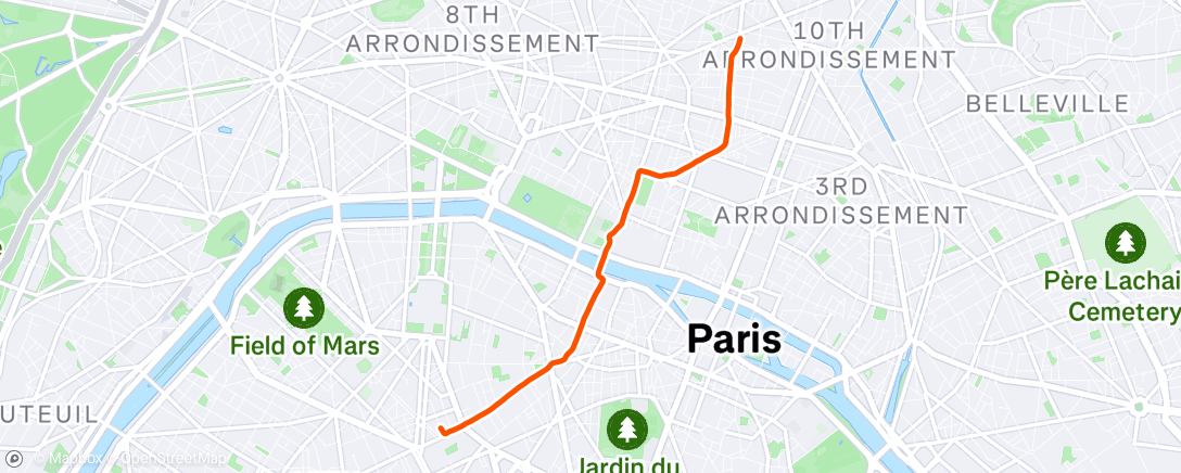 Mapa de la actividad (Sortie vélo en soirée)