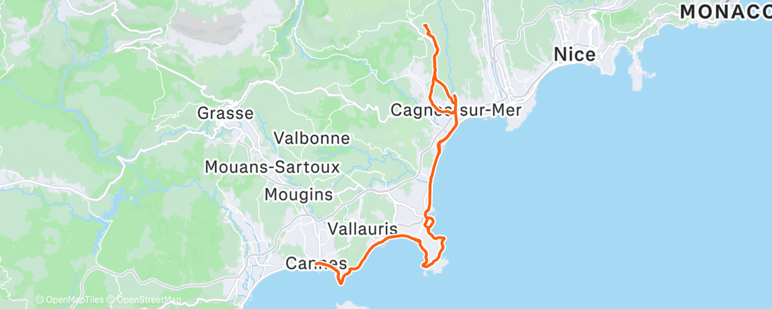 Map of the activity, Sortie vélo le matin