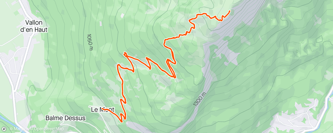 Map of the activity, Dent de verreu