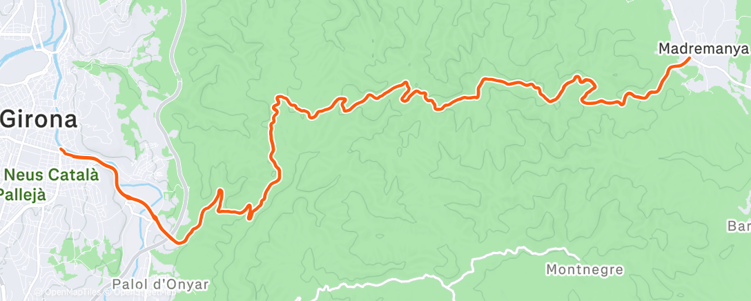 Map of the activity, Lunch Ride