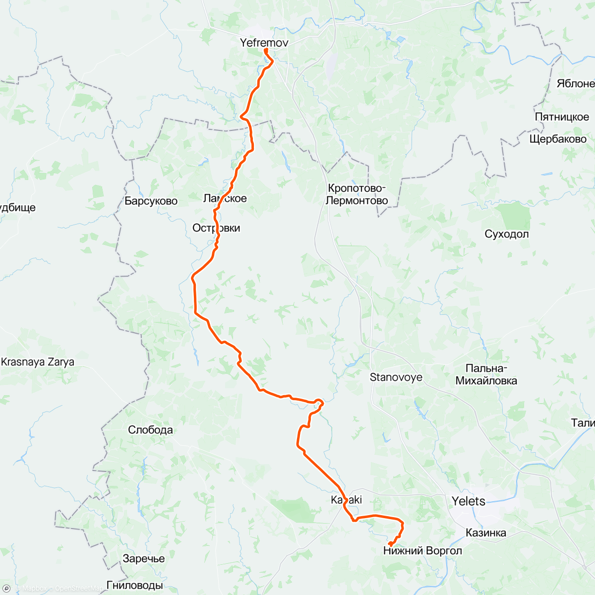 活动地图，Ефремов - Воргол