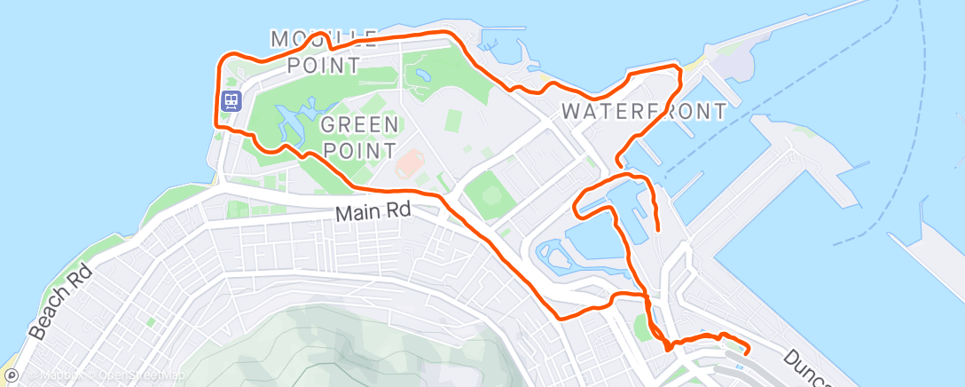 Map of the activity, Waterfront run