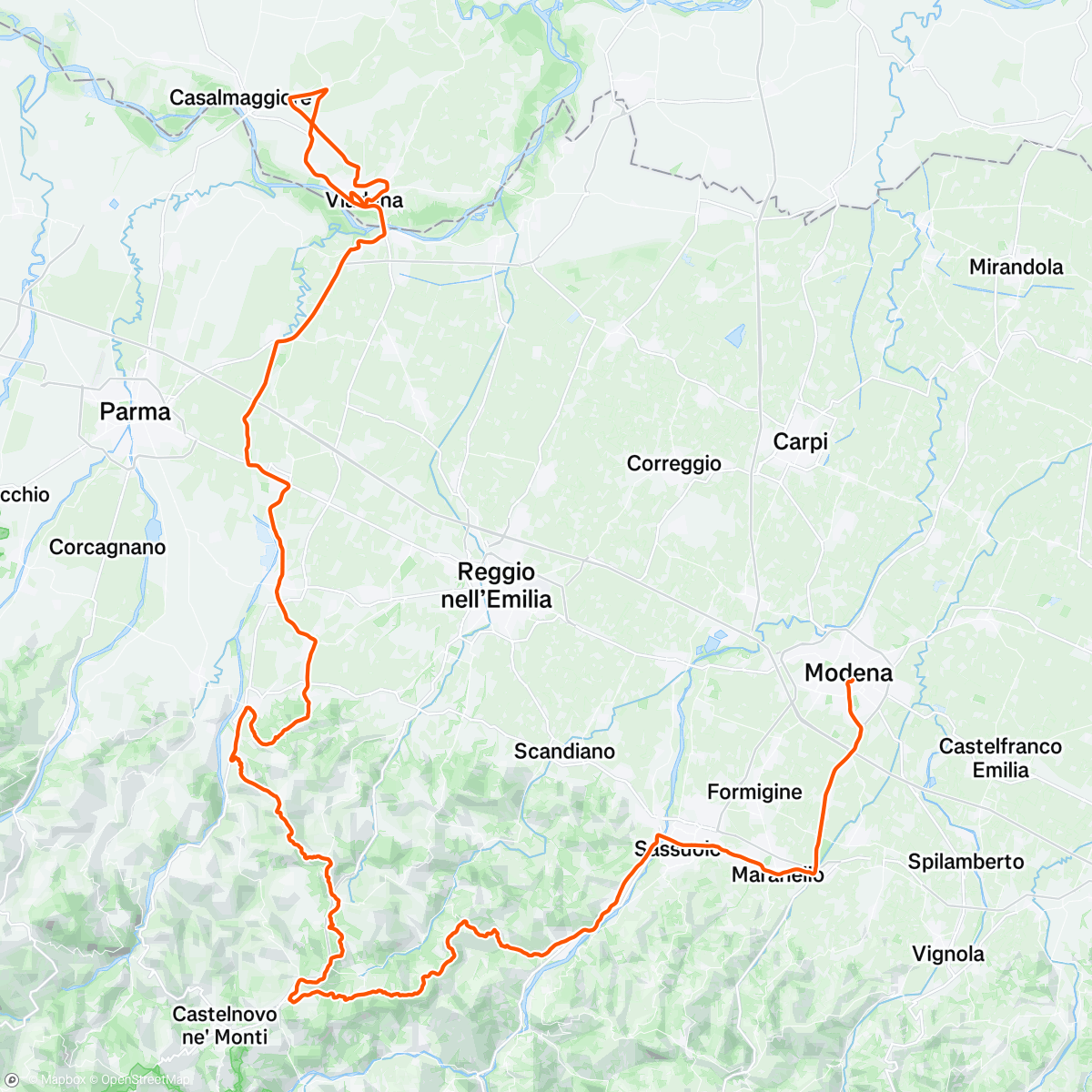 Map of the activity, Giro d’Italia Stage 12