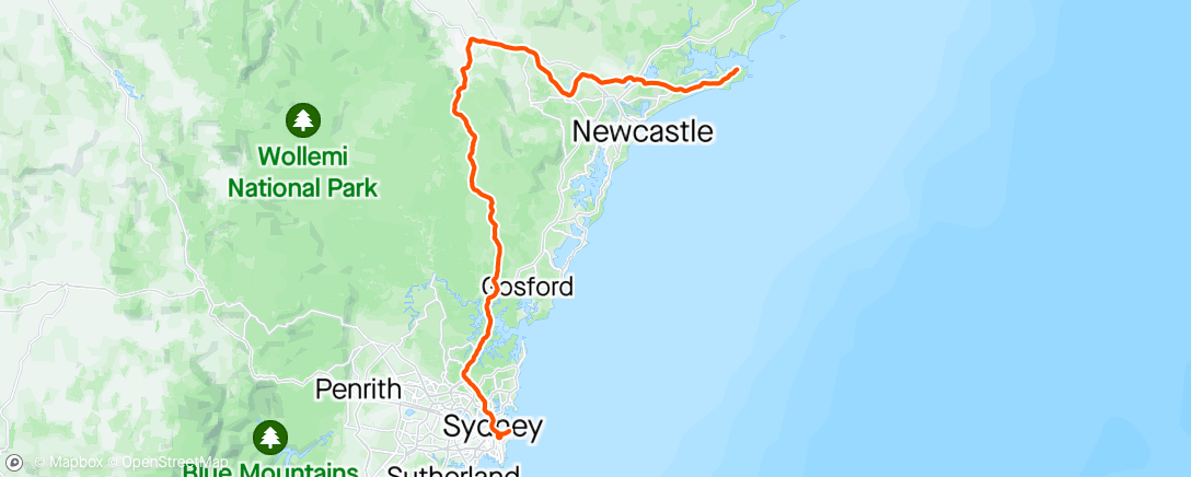 Mappa dell'attività Night Ride