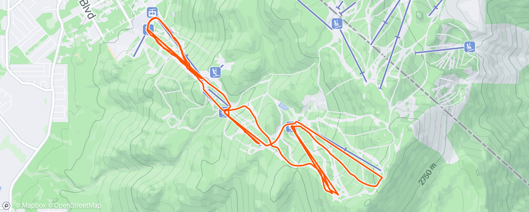 Map of the activity, Lunch Snowboard w Maxime
