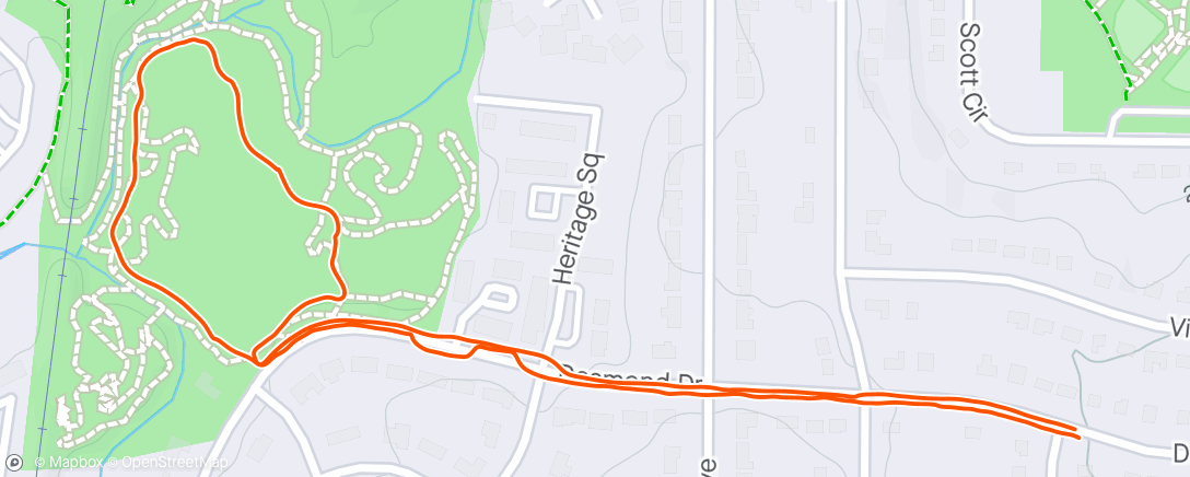 Mapa da atividade, Evening Run 🦮
