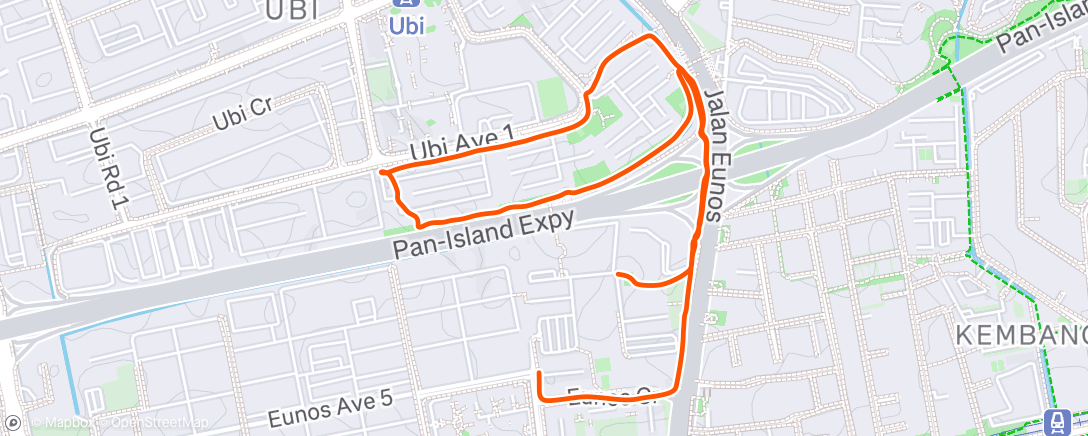 Map of the activity, Evening Run