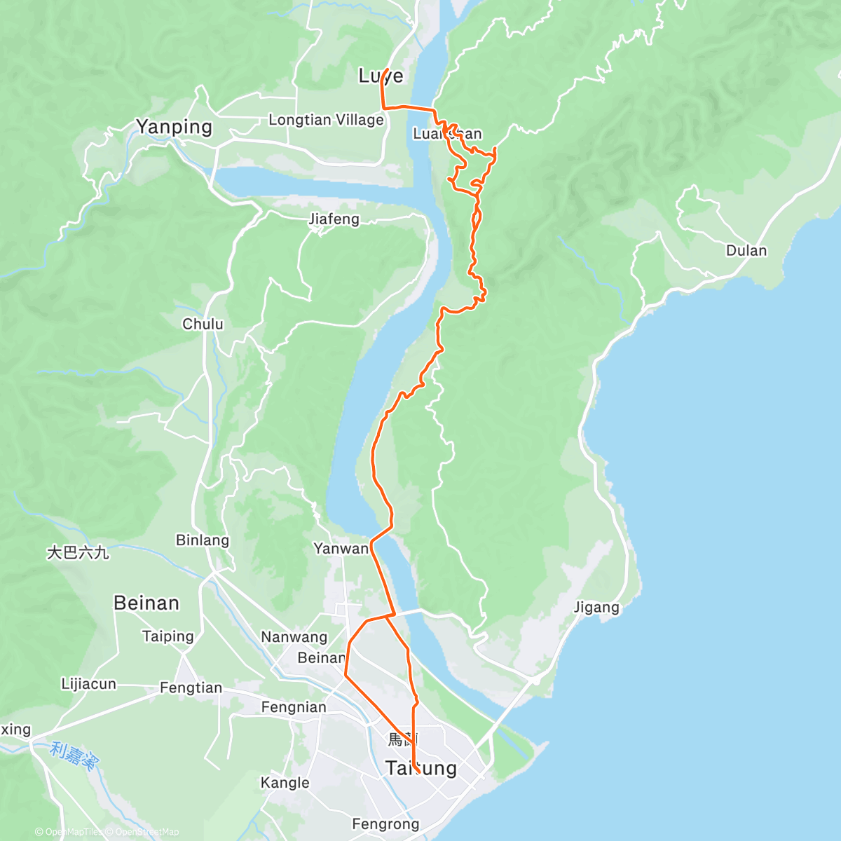 Map of the activity, Into the mountains