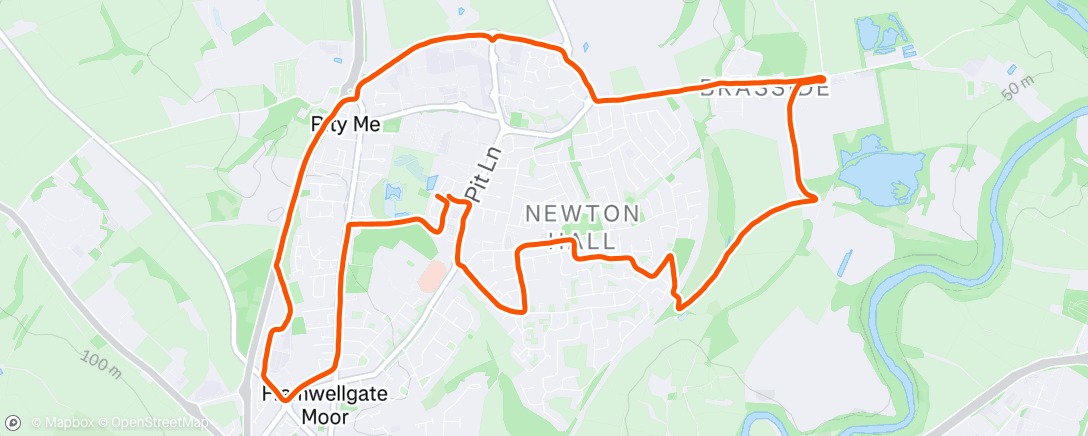 Map of the activity, 6.5 Mile Run