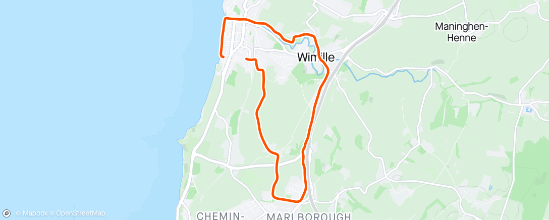 Map of the activity, Course à pied le matin