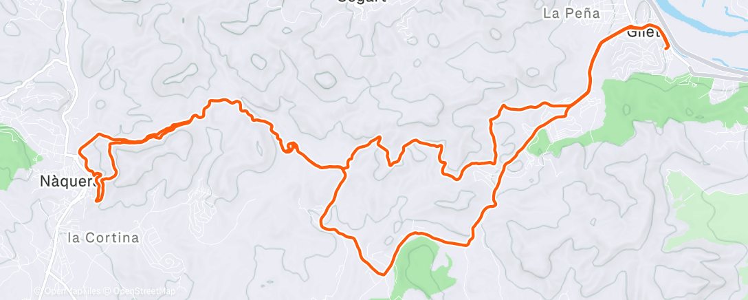 Map of the activity, Bicicleta de montaña por la tarde