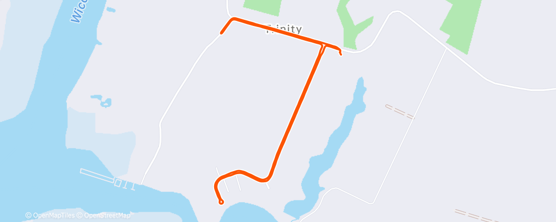 Map of the activity, Afternoon Run