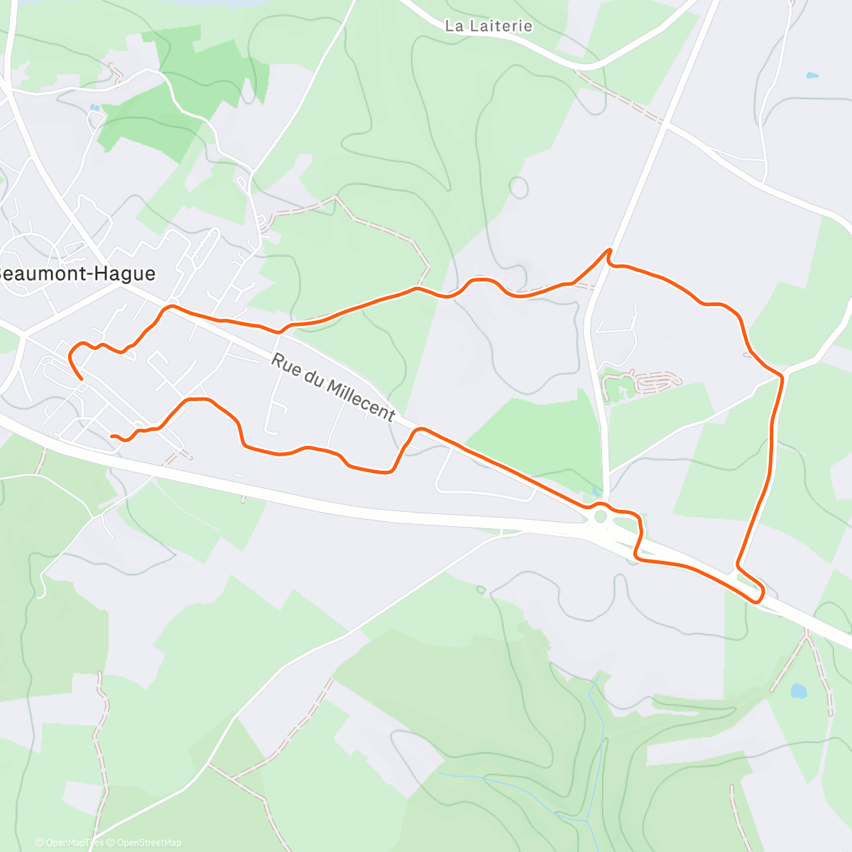 Map of the activity, Course à pied dans l'après-midi