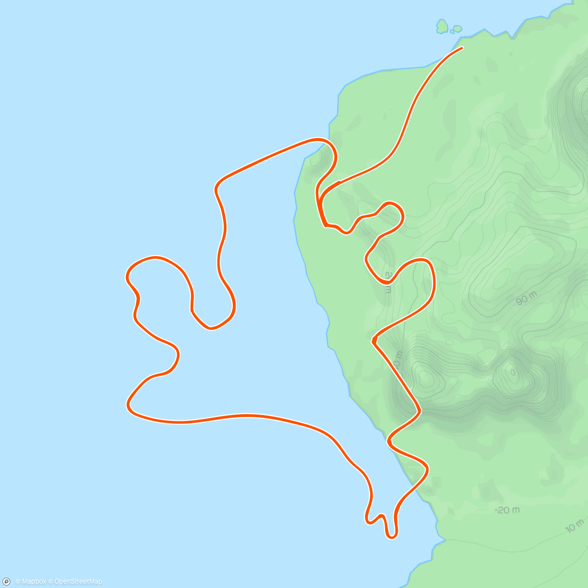 Kaart van de activiteit “Zwift - Group Ride:  WKG 2for1 DOWN UNDER (D) on Seaside Sprint in Watopia”