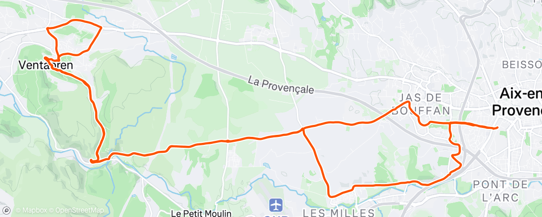 Map of the activity, Vélo du midi