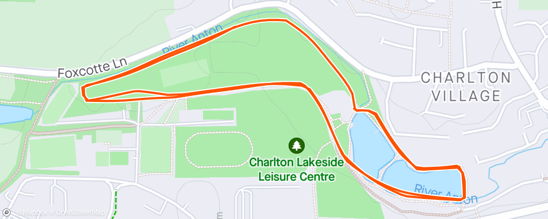 Map of the activity, Andover Parkrun. My slowest!