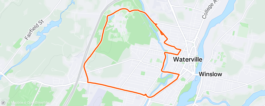 Map of the activity, Afternoon Run