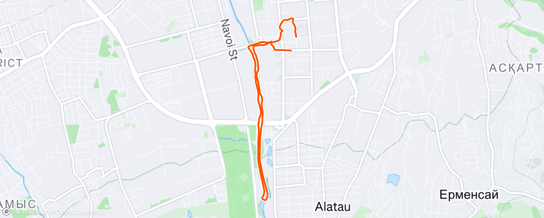 Map of the activity, Morning Walk