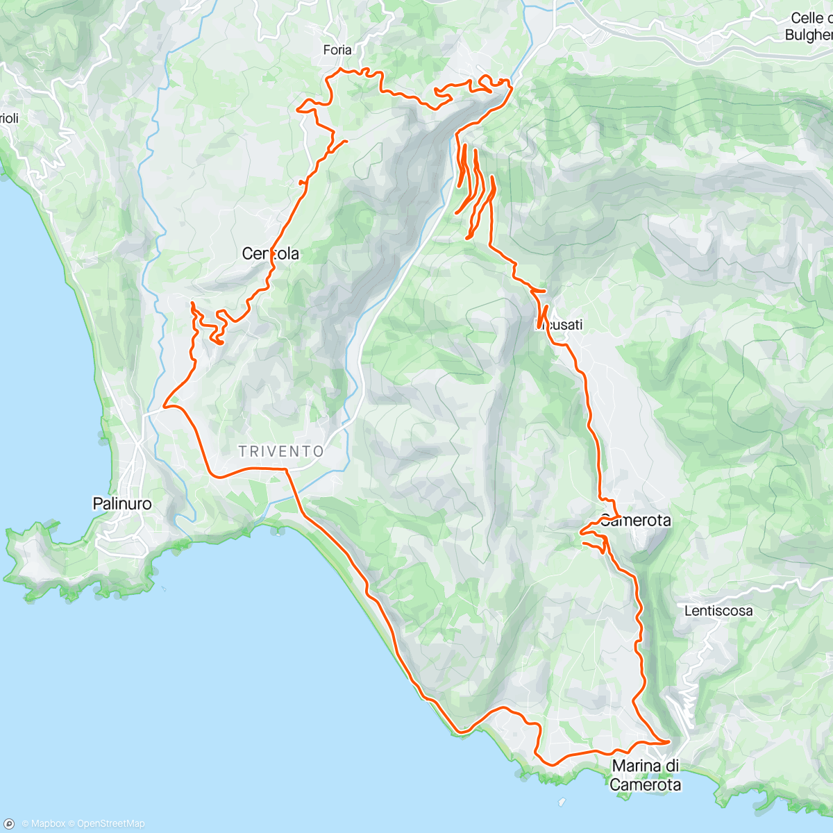 Map of the activity, San Severino - Licusati - Camerota - Centola, Campania ⛅