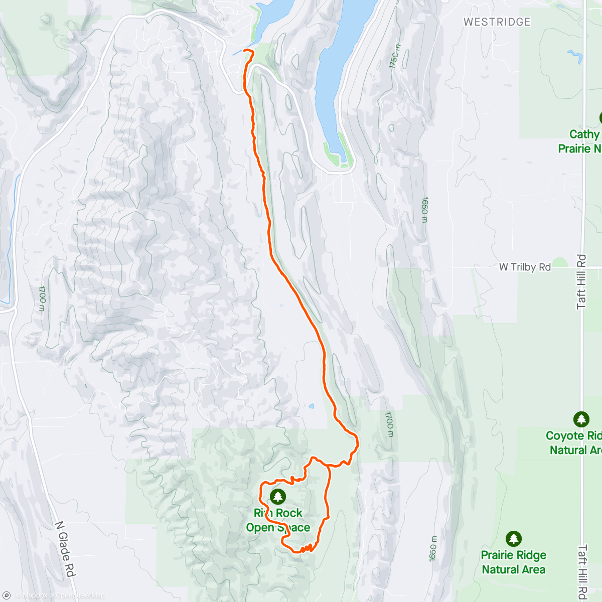 Map of the activity, Mother’s Day mountain bike ride w/ Mark & Ty