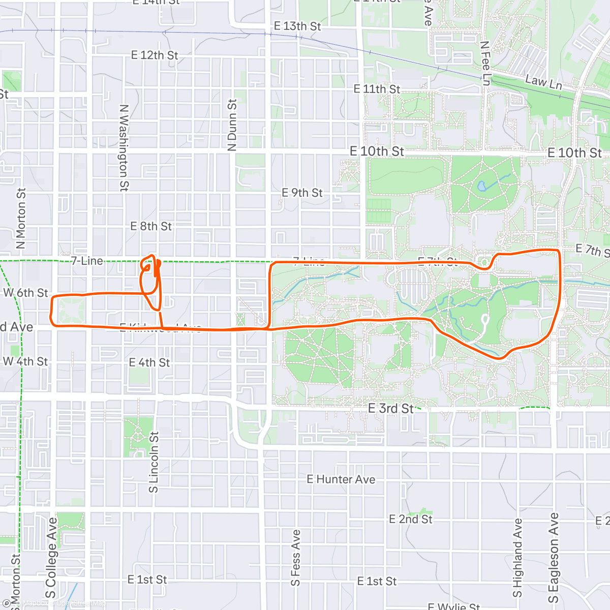 Map of the activity, Lunch Ride