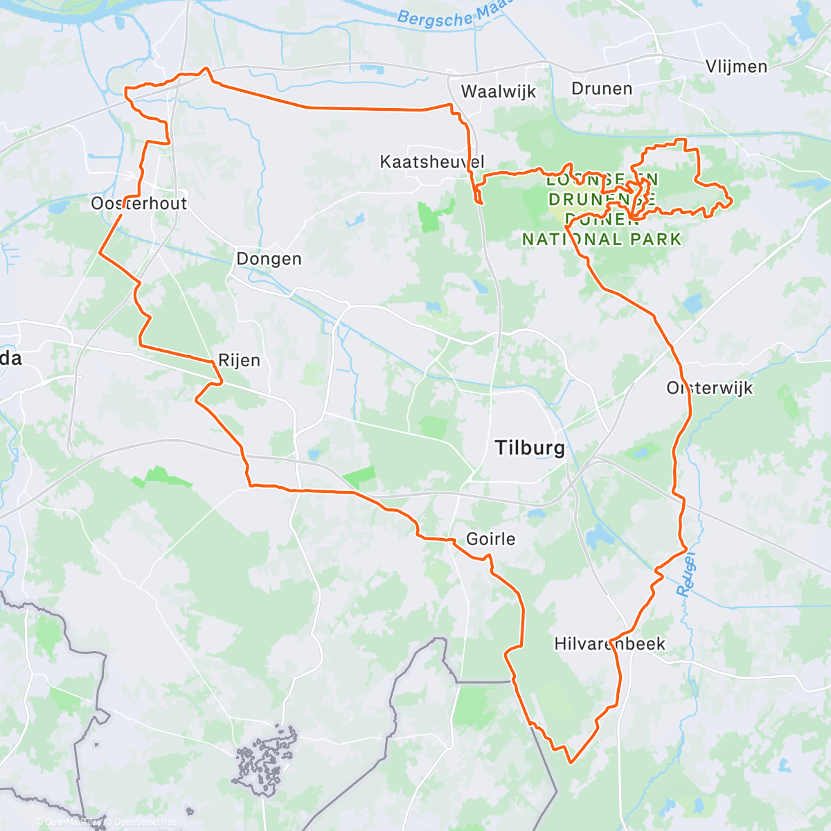 Map of the activity, Fietsen