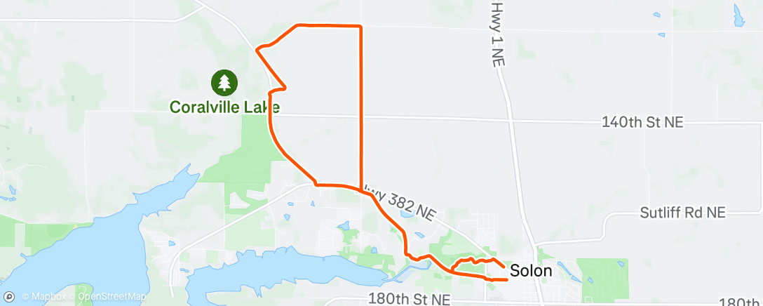 Map of the activity, Afternoon Ride