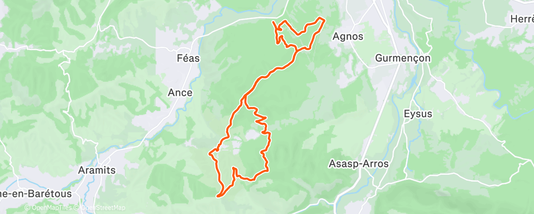 Carte de l'activité Trail le matin