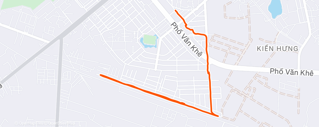 Map of the activity, Afternoon Run