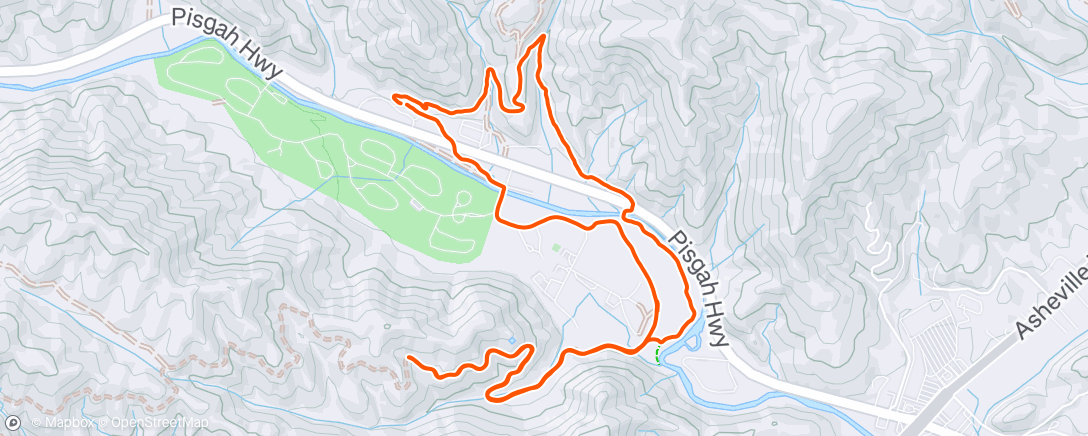 Map of the activity, Humid run with hot dogs