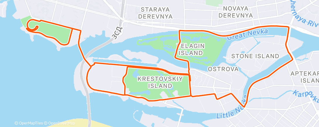 Map of the activity, Утренний забег