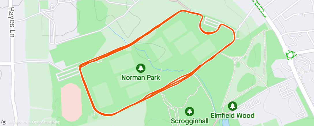 Map of the activity, Park Run (Bromley)