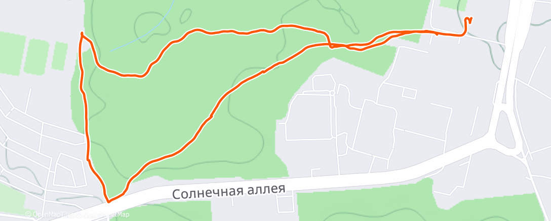Map of the activity, Утренний забег