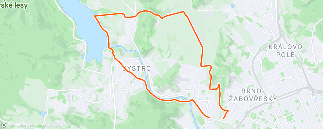 Map of the activity, Afternoon Run