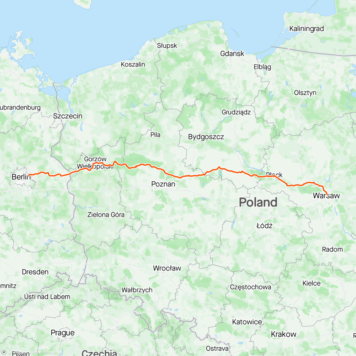Map of the activity, Via Regia 2024 Berlin - Warszawa 🤩
