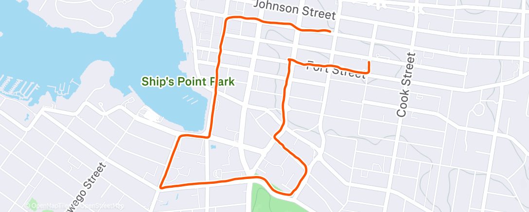 Map of the activity, Evening Run