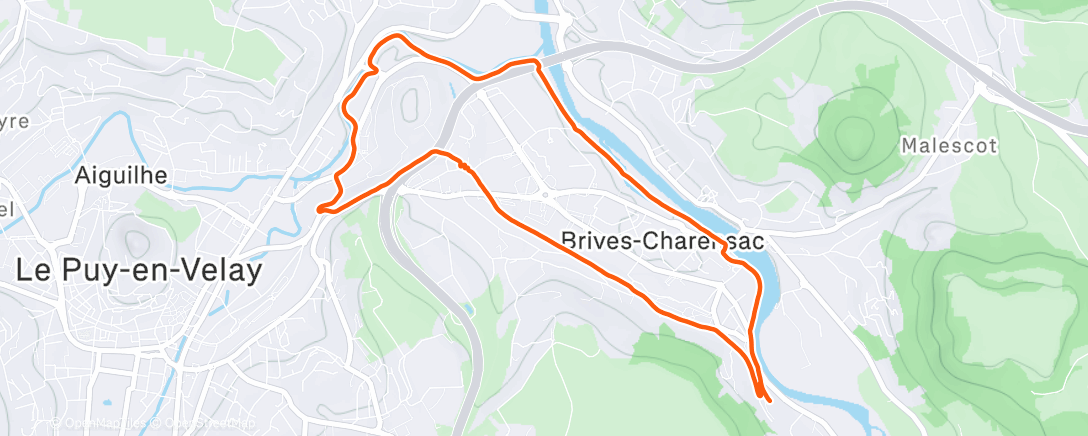 Map of the activity, Course à pied du midi