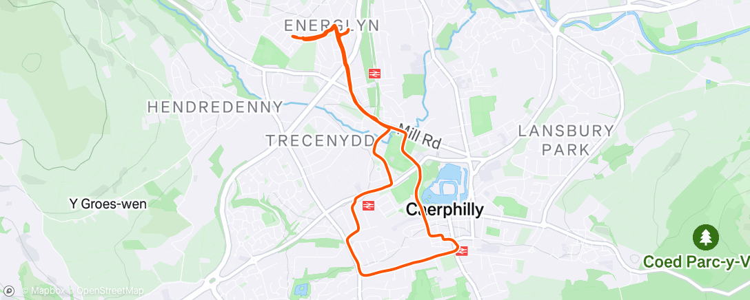 Map of the activity, Evening Run