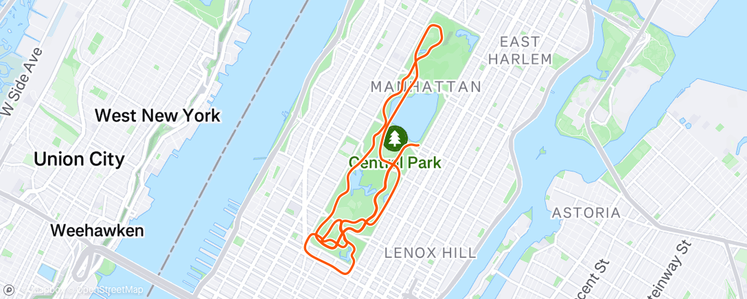 Map of the activity, Zwift - Z2 Cadence Changes in New York