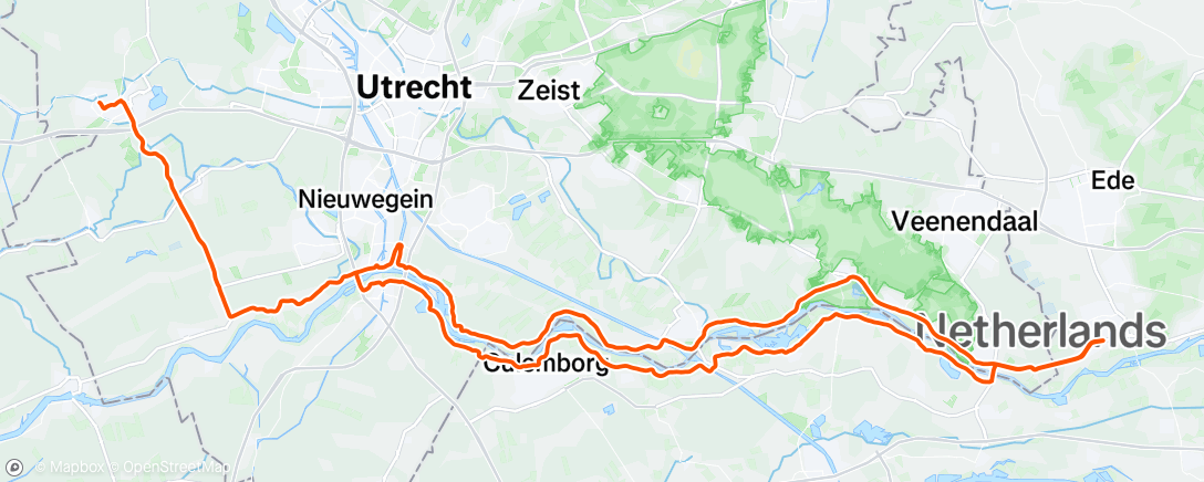 Map of the activity, Tegen de wind in strijden, maar daarna genietend van de zon vliegen over de dijk 😇