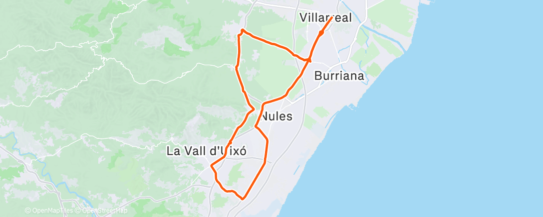 Mappa dell'attività Bicicleta por la tarde