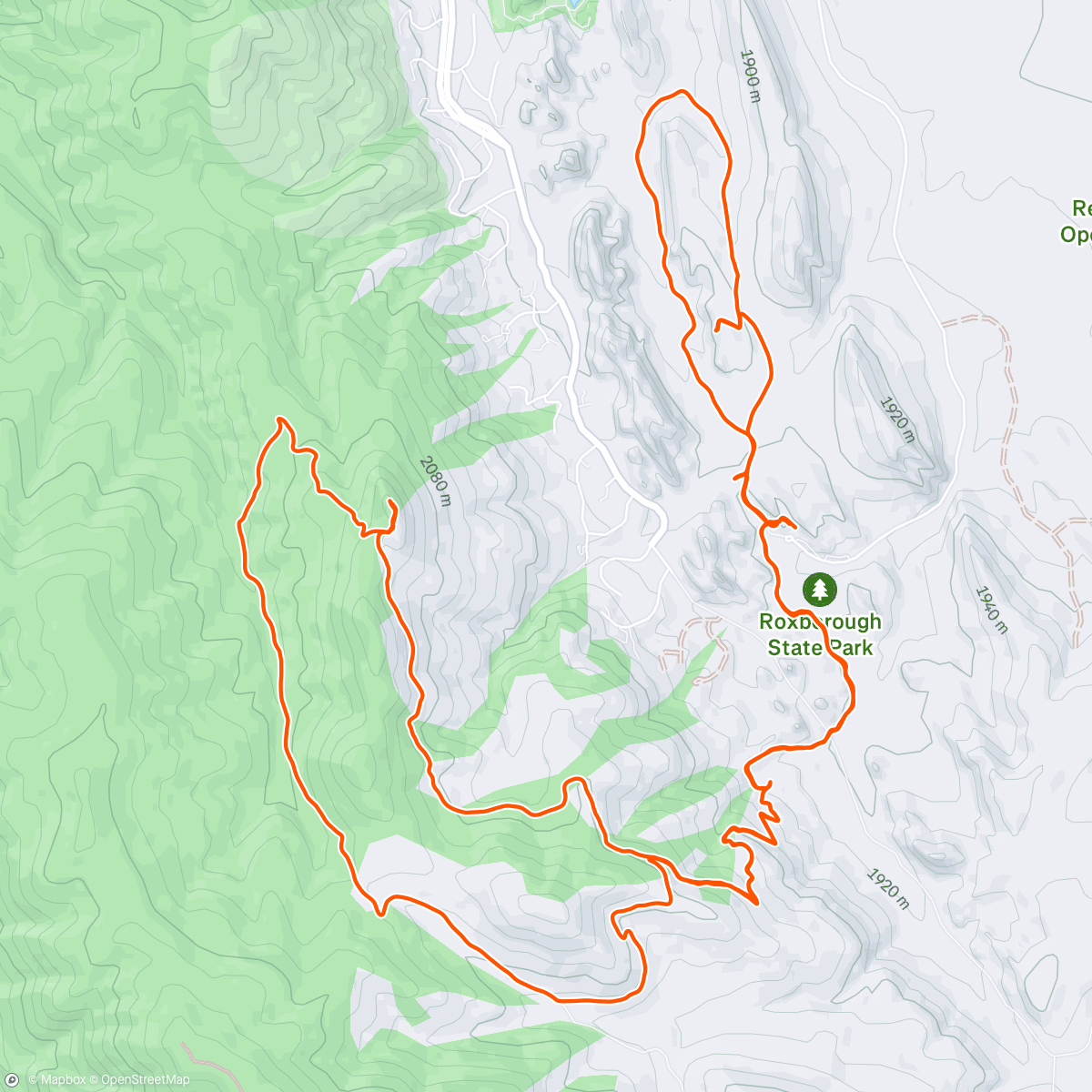 Map of the activity, Roxborough SP
