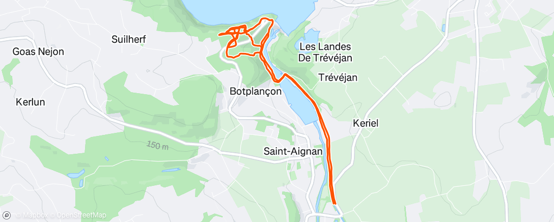 Map of the activity, Trail en soirée