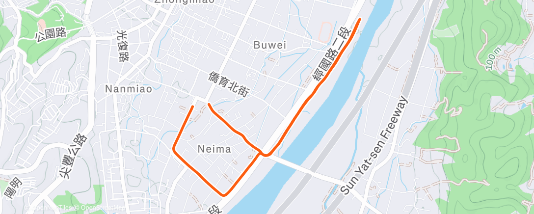 Map of the activity, 午後跑步