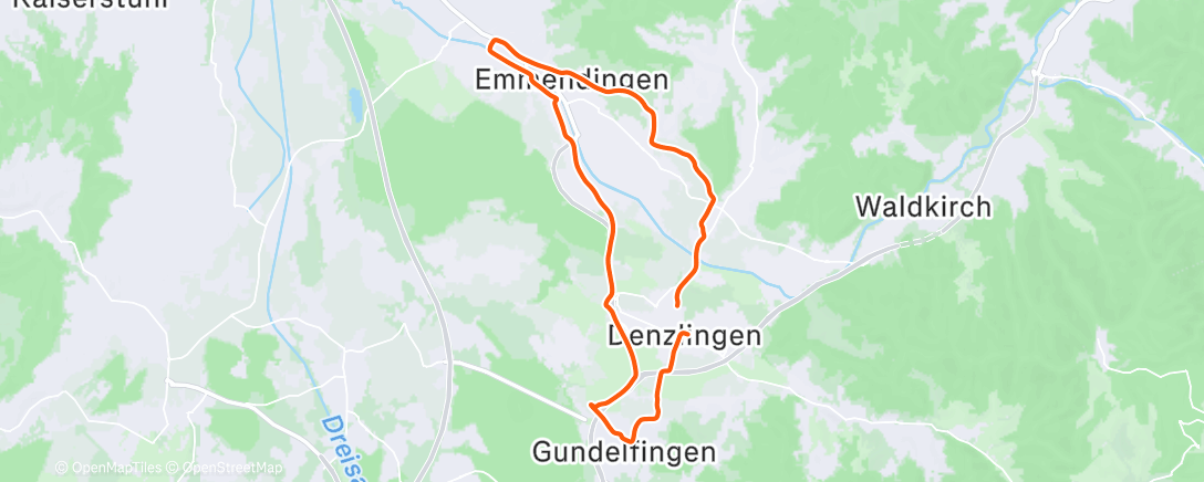 Map of the activity, Mittagsradfahrt