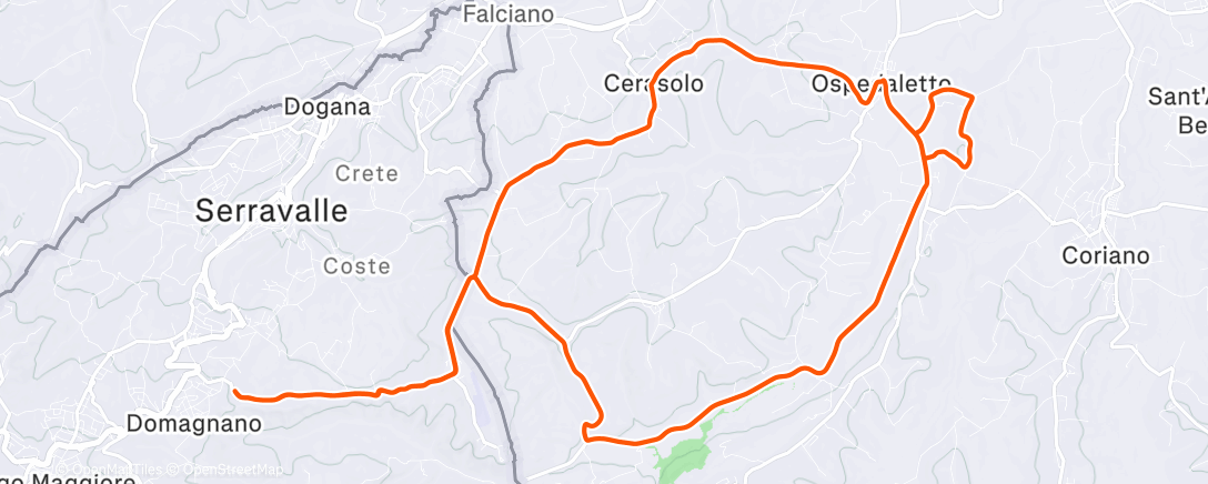 Map of the activity, Pedalata mattutina