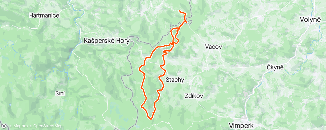 Map of the activity, Šumava