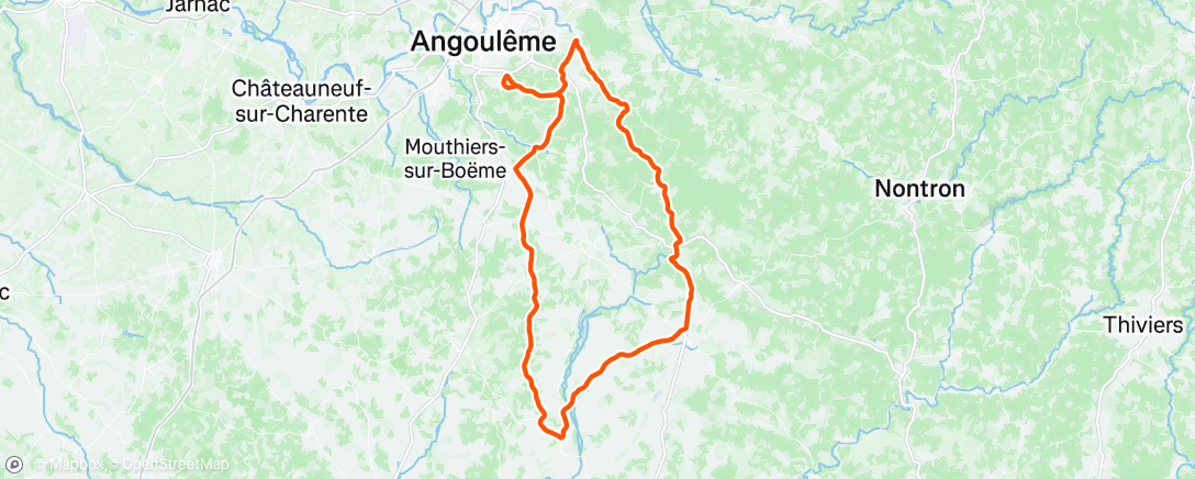 Map of the activity, Sortie vélo dans l'après-midi